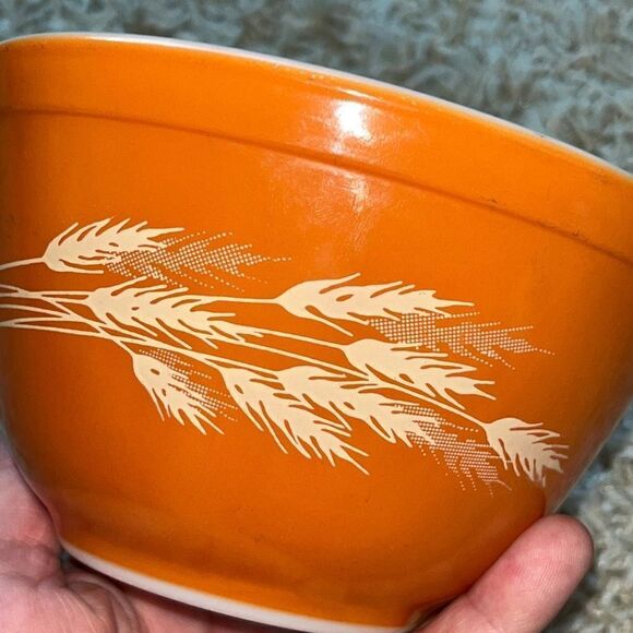Pyrex Autumn Harvest Wheat Mixing Bowl #401 Vintage 75ML - Picture 11 of 11